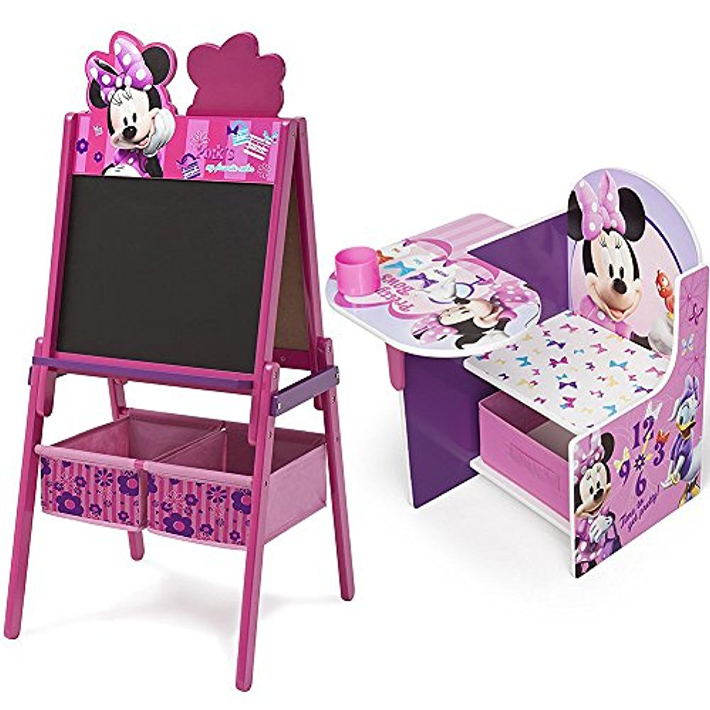 Womens Delta Children Chair Desk, Disney Minnie Mouse Chair Desk With Storage Bin