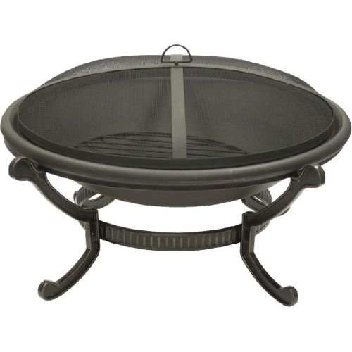 Bronze Cast Iron Large Round Fire Pit, 23 Inch Fire Pit Screen