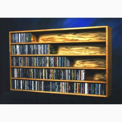 CD Racks Solid Oak Wall or Shelf Mount CD Cabinet Model 503-4