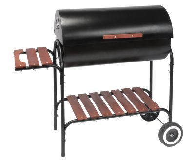 Kay Home Products Barrel Charcoal Grill Cart with Side Shelf - 30 x 16"
