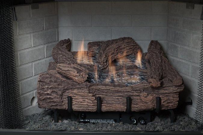 EverWarm Hearth & Home 30 Inch Palmetto Oak 7-Piece Log Set & NG Millivolt Control Burner