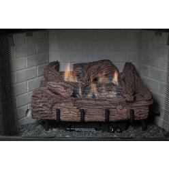 EverWarm Hearth & Home 30 Inch Palmetto Oak 7-Piece Log Set & NG Millivolt Control Burner