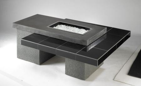 Outdoor Great Room Outdoor GreatRoom Black Uptown Linear Gas Fire Pit Table