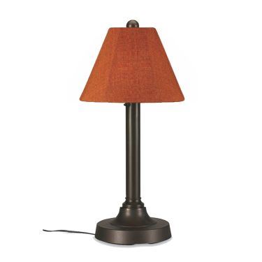 Patio Living Concept San Juan 30" Bronze Outdoor Table Lamp with Chili Linen Shade