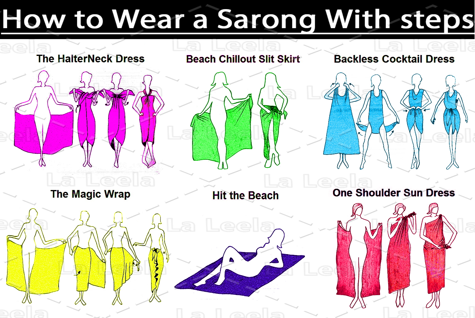 LaLeela.com LA LEELA Women'S Swimsuit Cover Up Sarong Bikini Swimwear Beach  Cover-Ups Wrap Skirt Large Maxi XZ