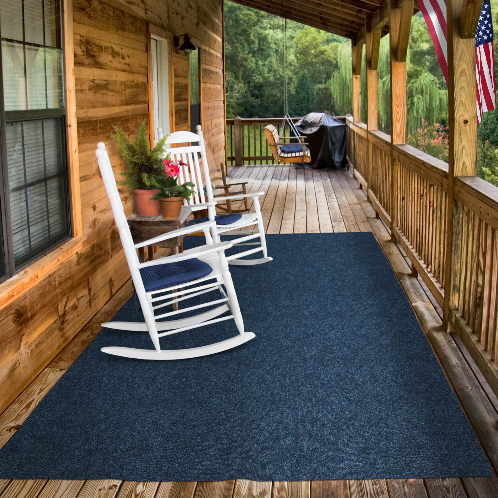 House, Home and More Indoor/Outdoor Carpet - Blue - 6' x 20'
