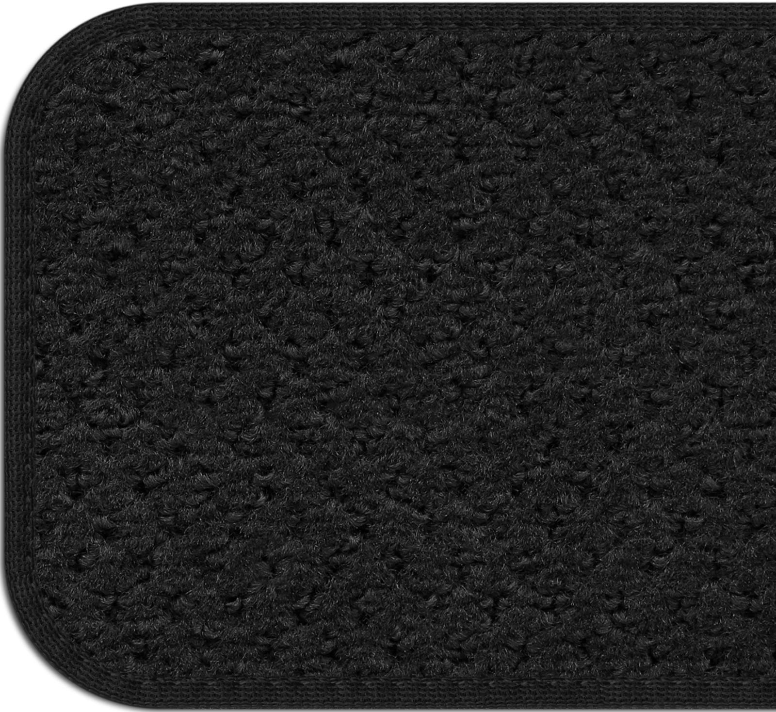 House, Home and More Set of 12 Skid-resistant Carpet Stair Treads - Black - 8 In. X 30 In.