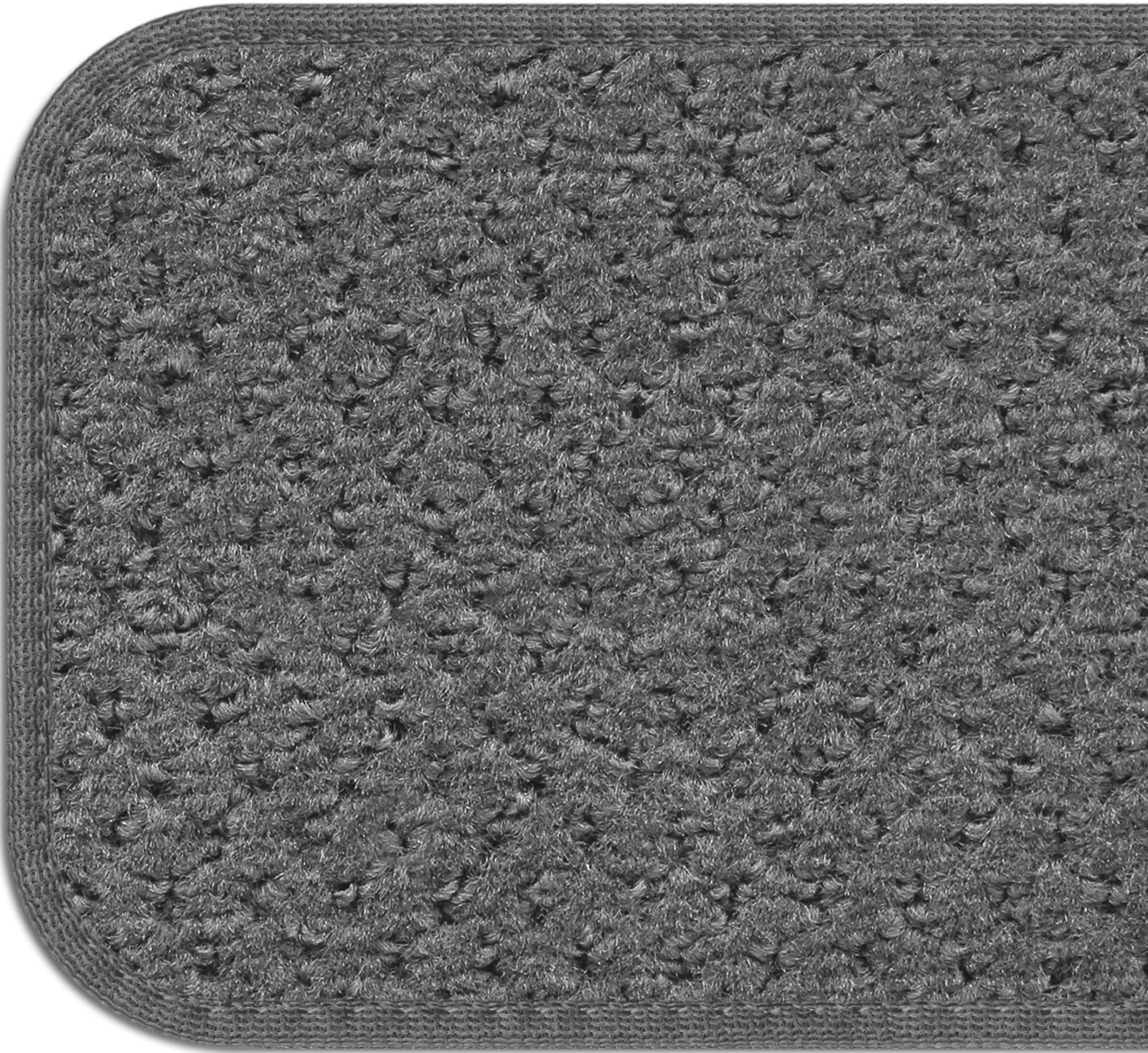 House, Home and More Set of 12 Skid-resistant Carpet Stair Treads - Gray - 8 In. X 27 In.