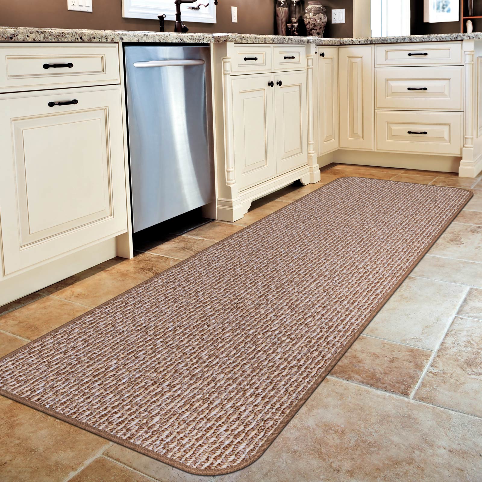 House, Home and More Skid-resistant Carpet Runner - Praline Brown - 24 Ft. X 36 In.