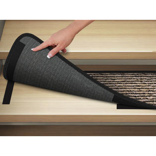House Home And More Set Of 12 Attachable Indoor Carpet Stair Treads House Home And More Set Of 12 Attachable Indoor Carpet Stair Treads Black Ripple 8 In X 30