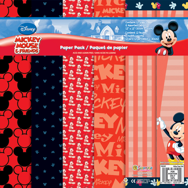 Sandylion Disney Paper Pack 12"X12" 12 Sheets-Mickey
