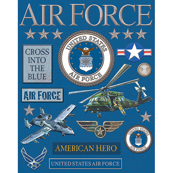 K&Company Military Deluxe Foil Embossed Stickers-Air Force