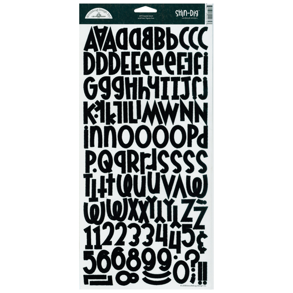 DOODLEBUG Shin-Dig Cardstock Alphabet Stickers 6"X13" Sheet-