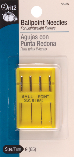 Dritz Ball Point Machine Needles 4/Pkg-Size 9/65