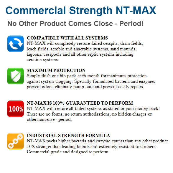nt max nt max septic biopacks 2 year supply plus 4 free months