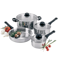Focus Kpw9207 7 Pc. Stainless Steel Cookware Set With Glass Covers