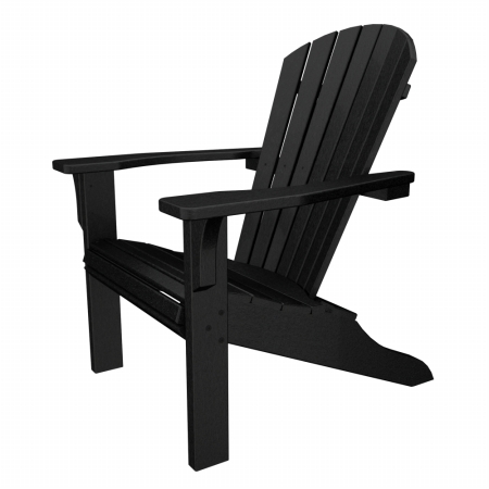 Polywood Inc Poly Wood Sh22bl Seashell Adirondack Chair Black