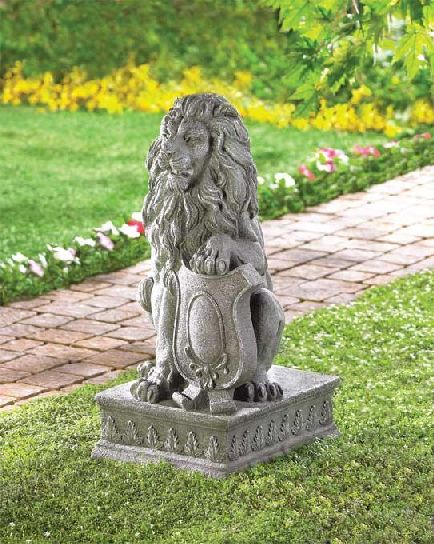 Garden Ornaments Statues Kmart Dsps 38624023909 Lions With Shield Garden Statue