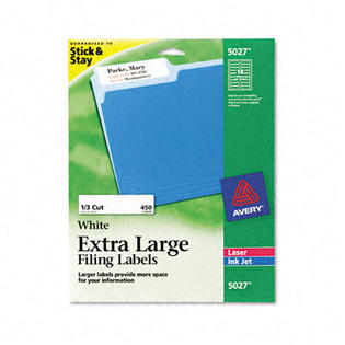 Avery 5027 Extra Large 1 3 Cut Filing Labels 3 7 16 X 15 16