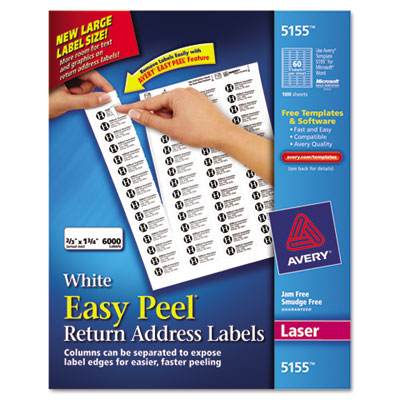 avery 5155 easy peel address labels for laser printer 2 3 x 1 3 4