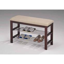 Shoe Rack Organizer Solid Wood Storage Bench Sit Inroom Furniture Designs Sr 0628 Shoe Rack Bedroom Hallway Bench Cherry Wood Beige Fabric