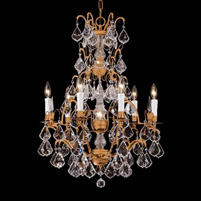 Upscale Chandelier 483016-6FG 6-Light Versailles Antique Upscale Chandelier 483016-6FG 6-Light Versailles Antique Reproduction Chandelier with French Pendeloque Trimming - French Gold - Upscale Chandelier 483016-6FG 6-Light Versailles Antique