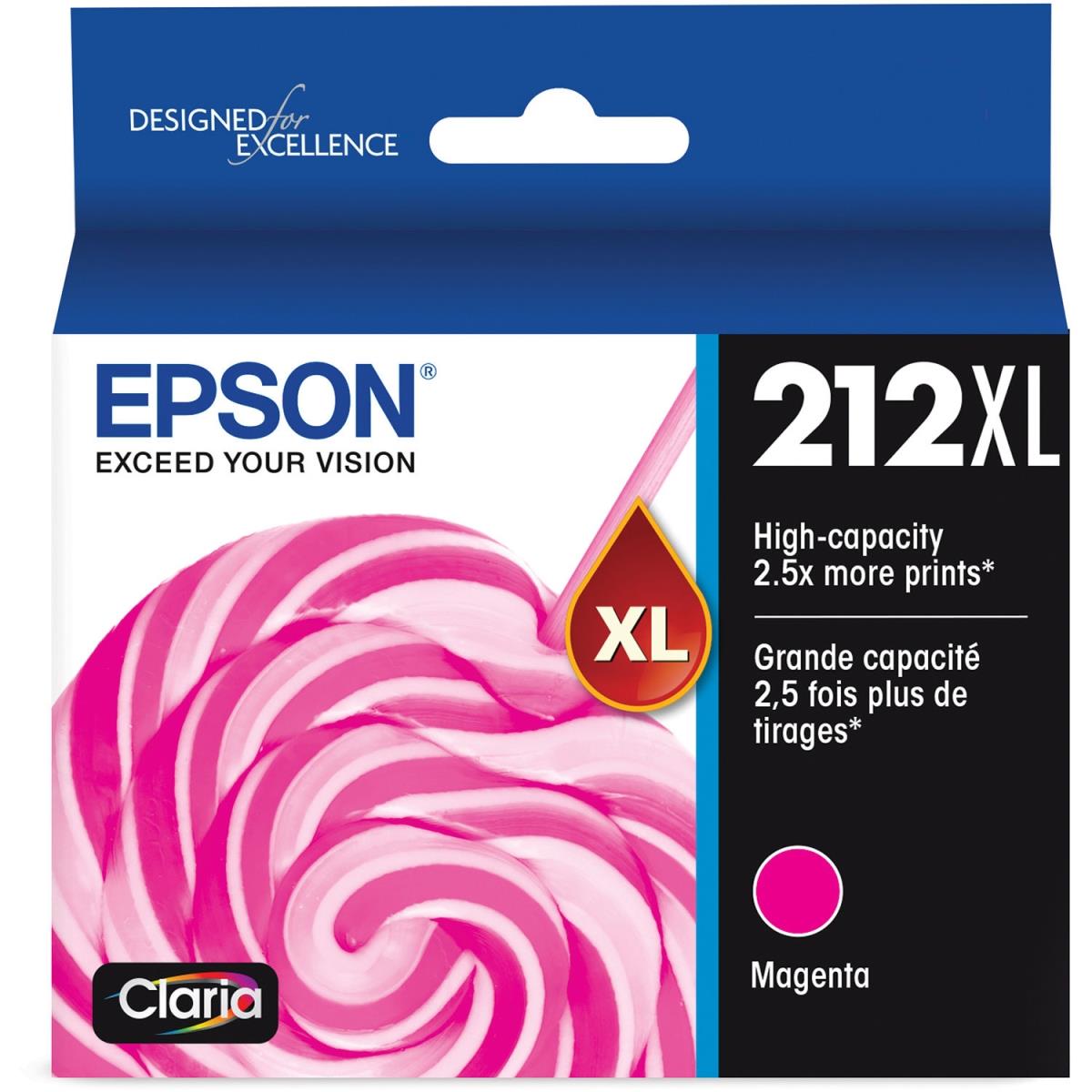 Epson EPST212XL320-S Workforce 2850 Catridge Inkjet Printer Inks with 350 Page Yield, Magenta