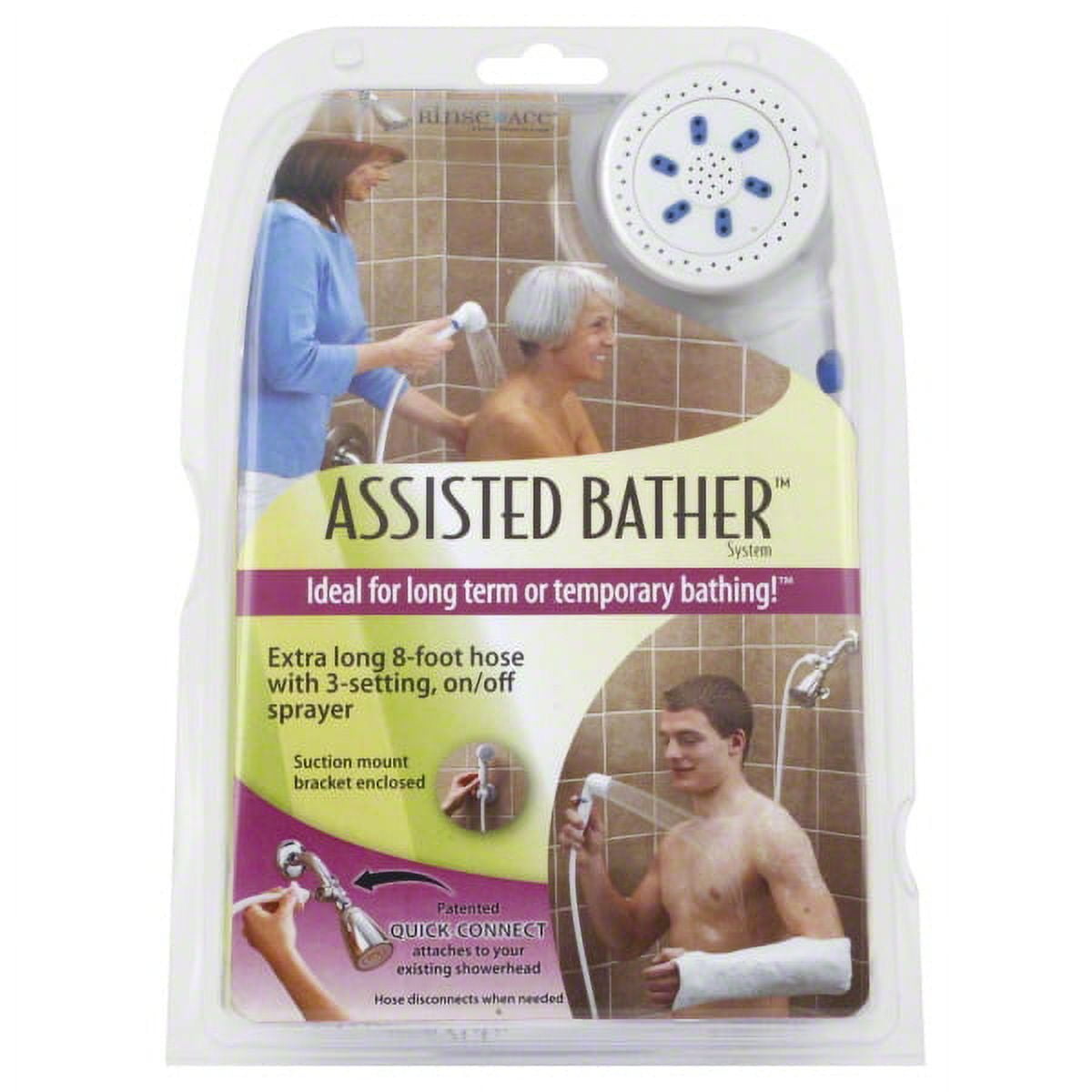 Rinse Ace 4694386 2.5 GPM Assisted Bather ABS 3 Settings Handheld Showerhead, White - Pack of 4