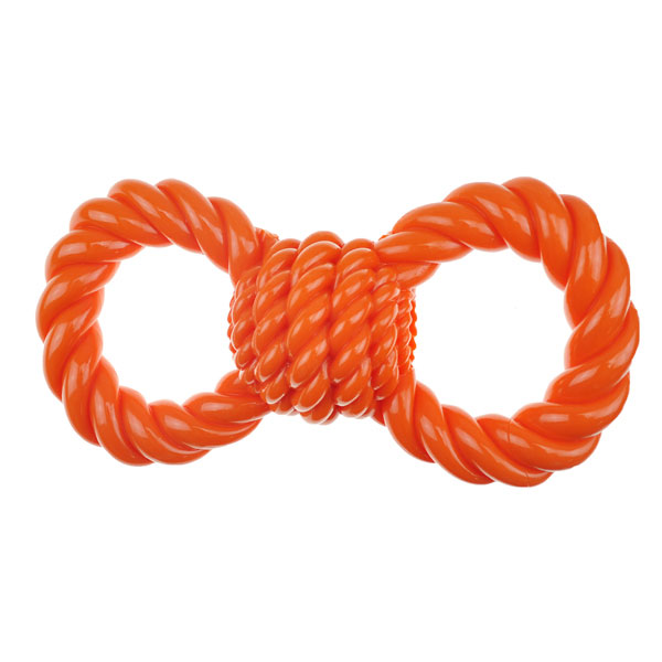 Infinita Infinity ZD2058 69 TPR Tug Rope Dog Toy Figure 8, Orange