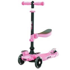 Hurtle 3-Wheeled Scooter For Kids - Wheel Led Lights, Adjustable Lean-To-Steer Handlebar, And Foldable Seat - Sit Or Stand Ride 