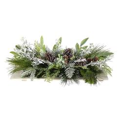 Nearly Natural 26” Holiday Flocked Winter Christmas Artificial Arrangement Cutting Board Wall Décor or Table Arrangement