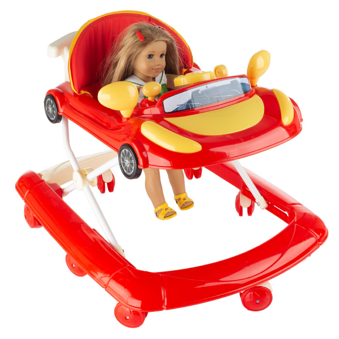 My Toys Doll Walker - Baby Doll & Stuffed Animal Mobile Push Toy&#44; Red & Yellow