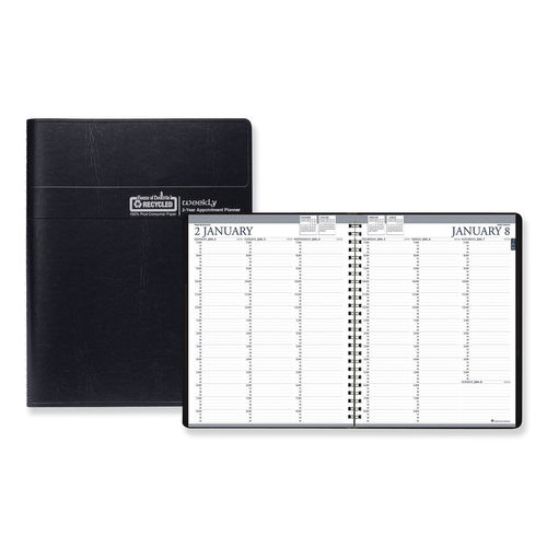 House of Doo HOD272002 11 x 8.5 in. 2020-2021 Recycled Two-Year Professional Weekly Planner&#44; Black