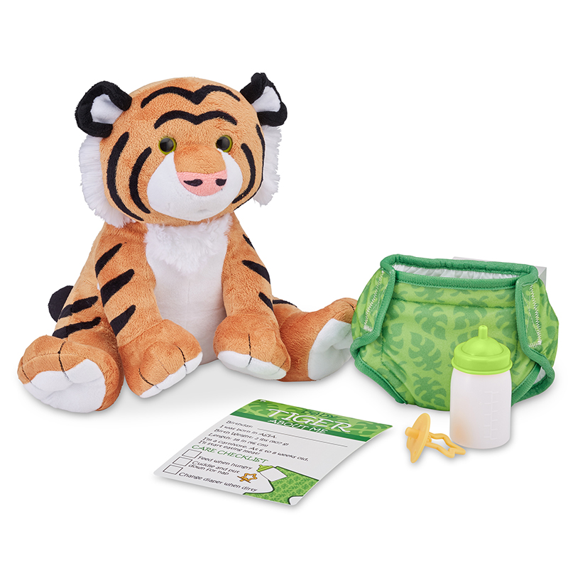 Melissa & Doug LCI30450 Baby Tiger Stuffed Animal Toy&#44; Multi Color