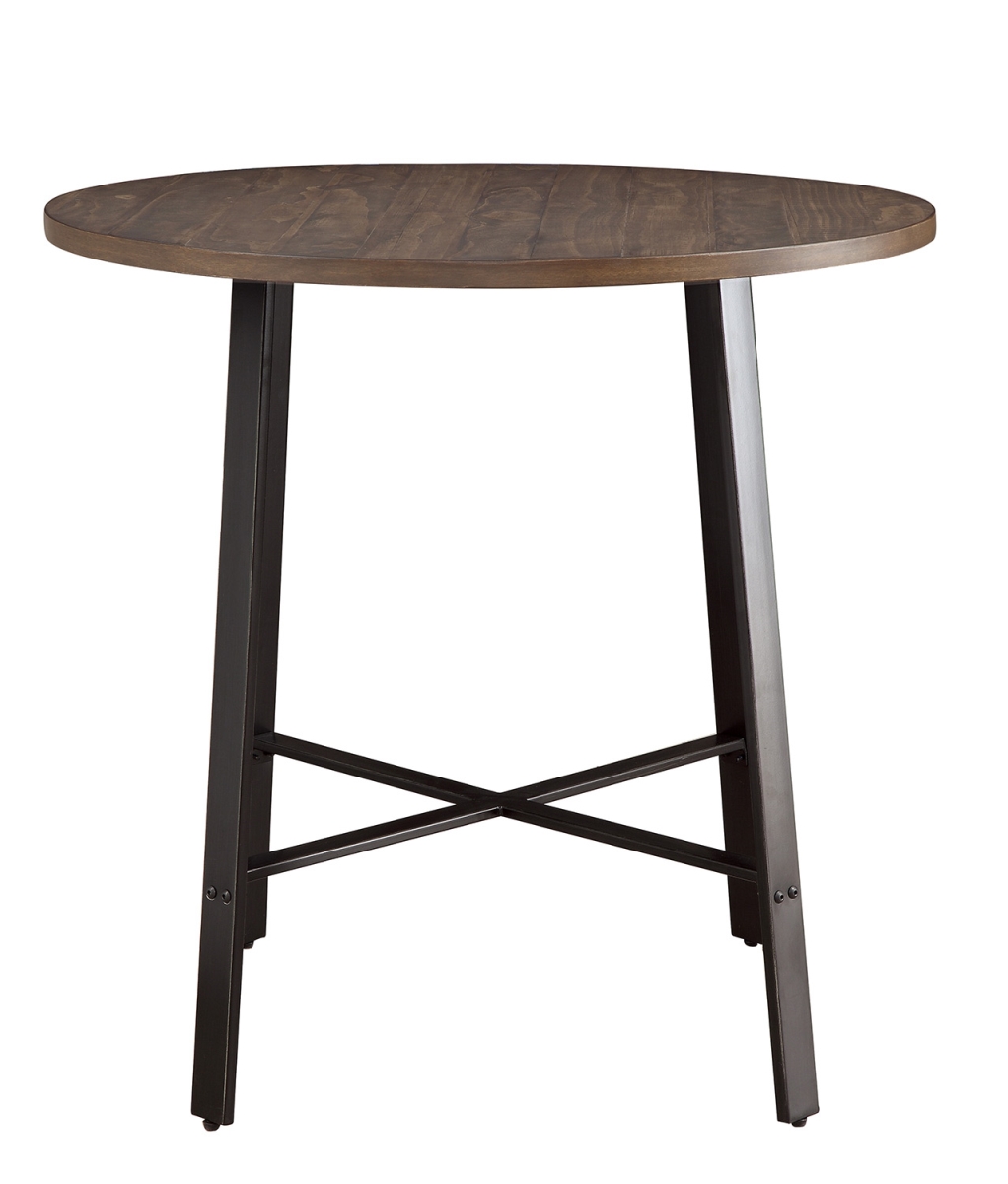 Home Elegance 5607-36RD 36 in. dia. x 36 in. Chevre Round Counter Height Table - Burnished