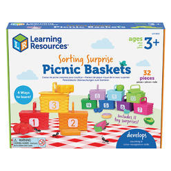 learning resources sorting surprise picnic baskets, toddler sorting & matching skills toy, fine motor skills, preschool educa