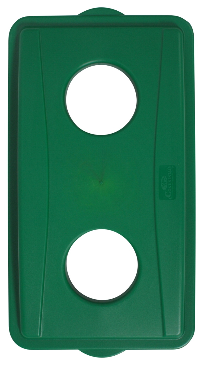 Continental Commercial 1370030 Wall Hugger Recycle Lid with Holes&#44; Green