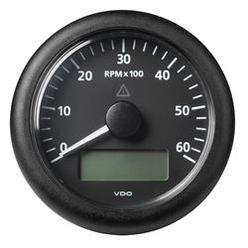 VDO Marine A2C59512393 3.37 in. ViewLine Bezel Model Tachometer with Multi-Function Display&#44; Black - 0 to 6000 RPM