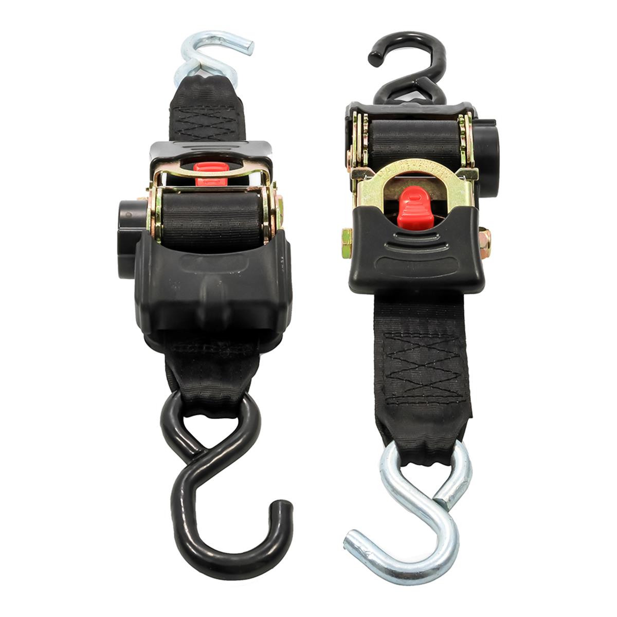 Camco 50031 2 in. Retractable Tie Down Straps - 6 ft. Dual Hooks