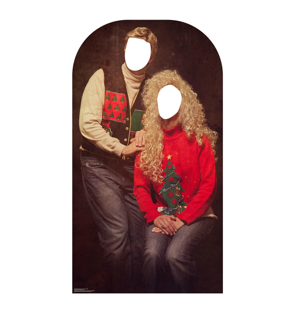 Back2Basics 70 x 38 in. Ugly Christmas Sweater Portrait Stand-in