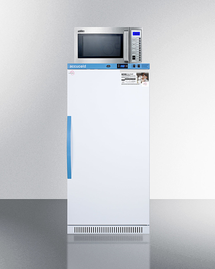 Summit Appliance MLRS8MC-SCM1000SS 8 cu. ft. Momcube Breast Milk Refrigerator & Microwave Combination&#44; White
