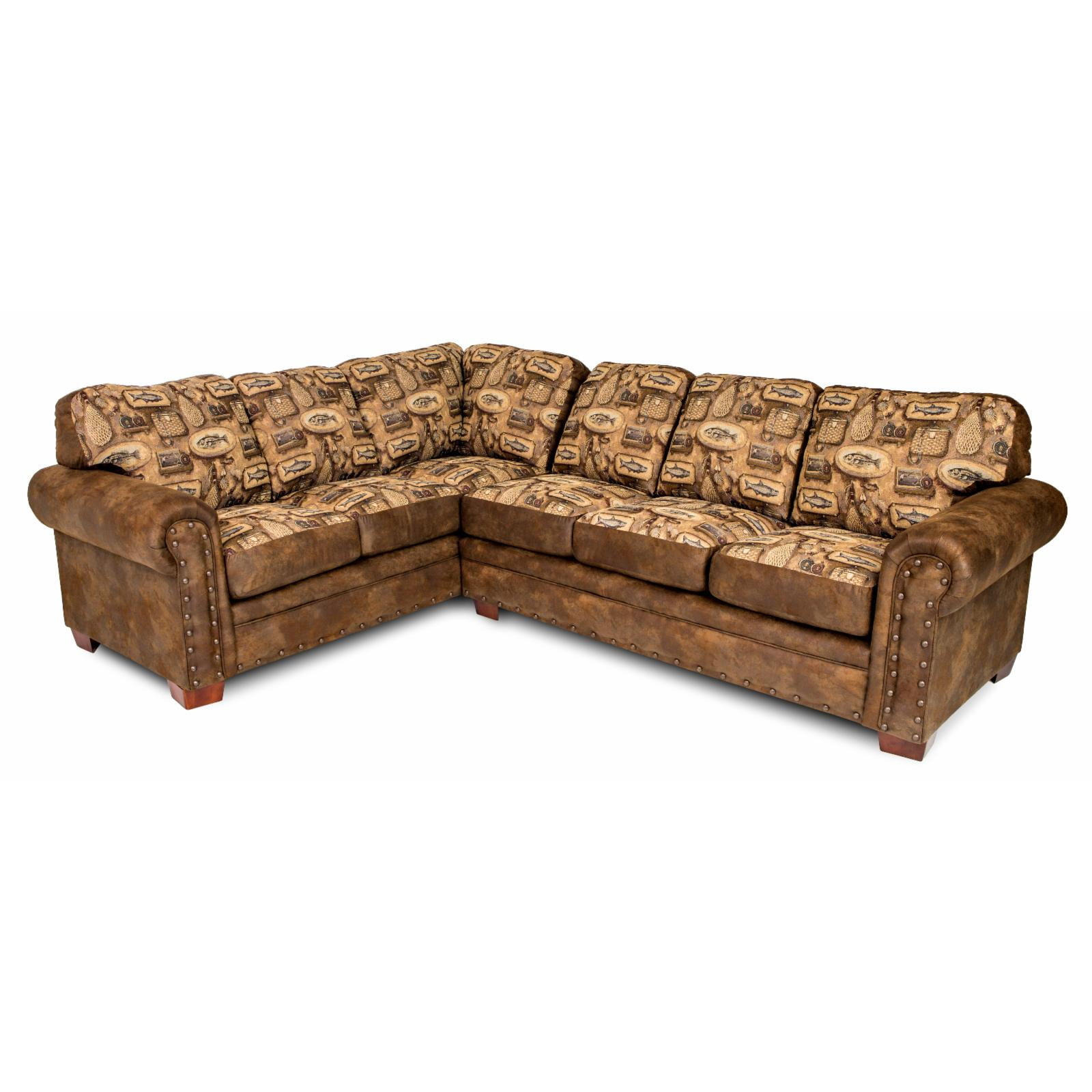 American Furniture Classics 8506-80K 36 x 67 x 37 in. River Bend Sectional Sofa, Abington Sand - 2 Piece