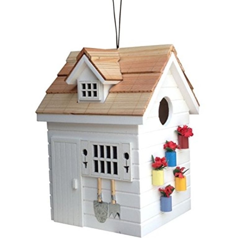 Home Bazaar HB-9504WS Potting Shed Birdhouse - White