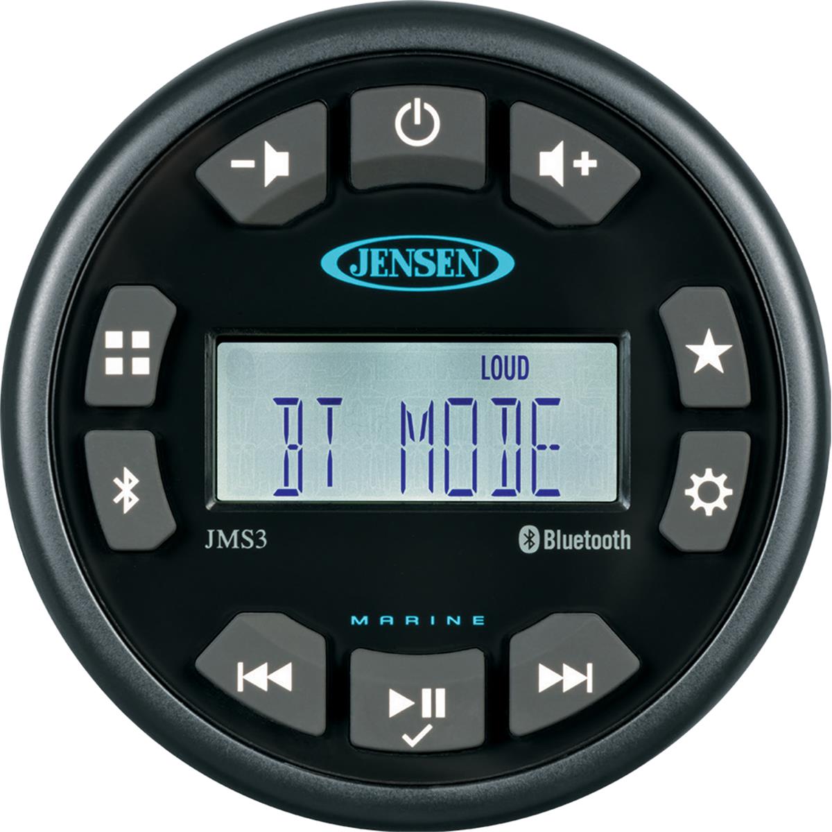 Jensen JMS3RTL 3 in. Bluetooth AM&#44; FM&#44; WB & USB Waterproof Stereo&#44; Black
