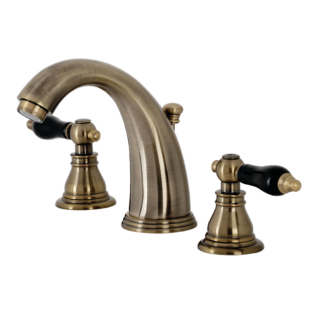 Kingston Brass KB983AKLAB Duchess Widespread Bathroom Faucet with Plastic Pop-Up, Antique Brass