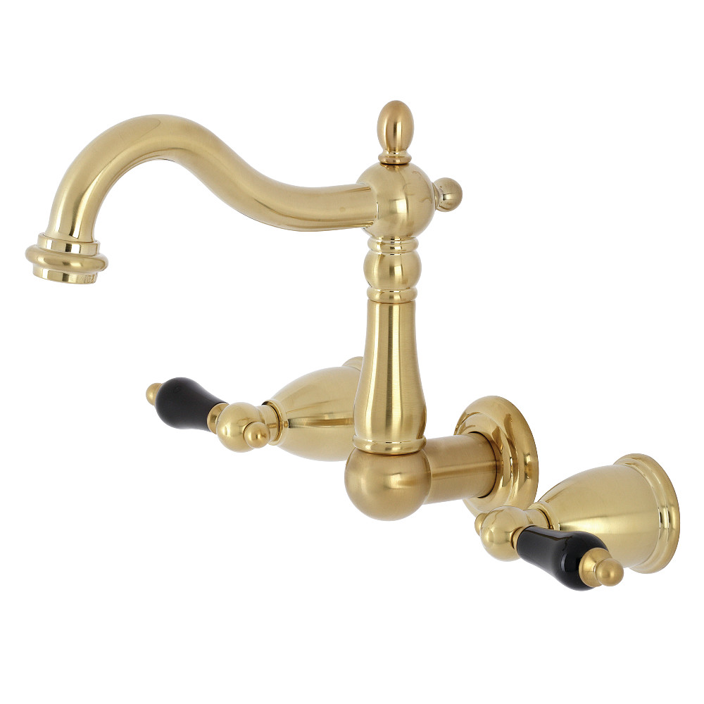 Kingston Brass KS1257PKL Duchess Two-Handle Wall Mount Bathroom Faucet, Brushed Brass
