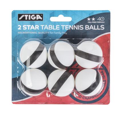 Stiga T1427 2-Star Spintracker Table Tennis Balls, White