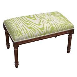 123 Creations BC026XXCH Chartreuse Faux Bois Upholstered Wooden Bench, Wood Stain