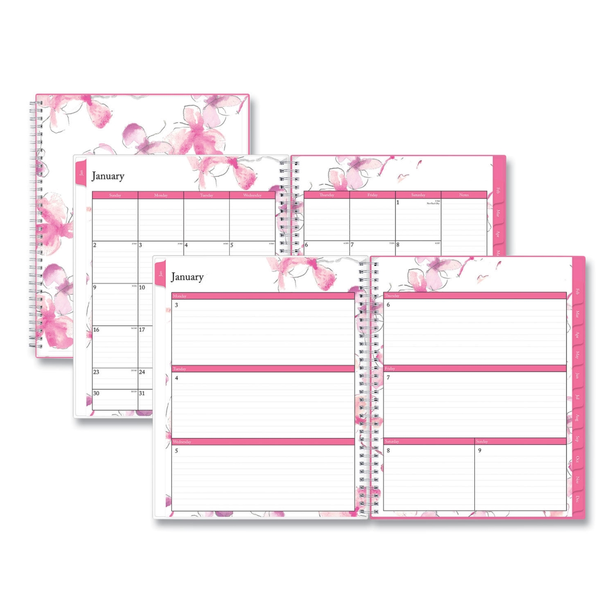 Blue Sky Herbal Inc Blue Sky 137268 11 x 8.5 in. Breast Cancer Awareness Create-Your-Own Cover Weekly & Monthly Planner Orchid Artwork