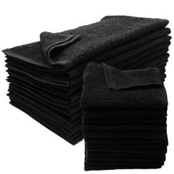 ComfortCreator 16 x 27 in. Cotton Salon Towels, Black - Case of 120 - 120 Per Pack